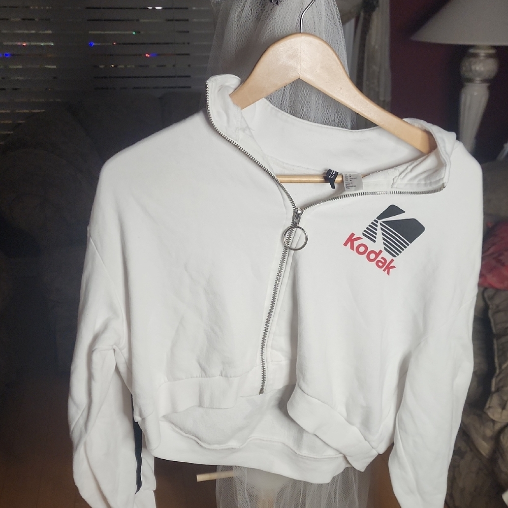 Divided White Half-Zip Kodak Hoodie